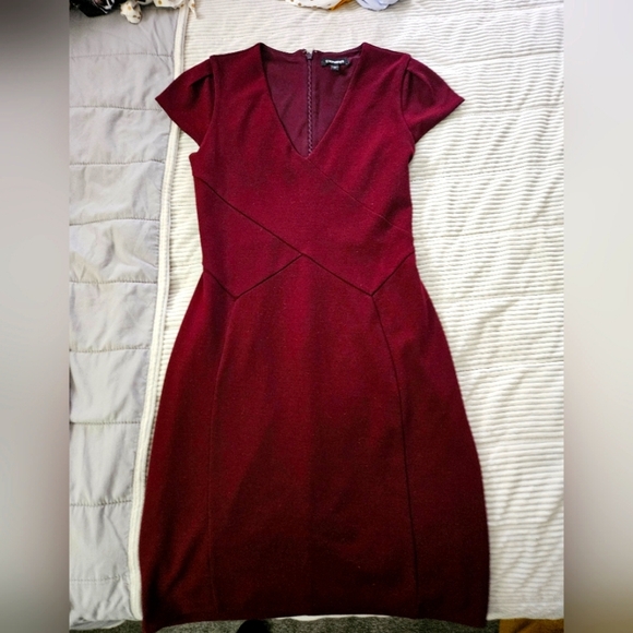 Express Elegant Burgundy Dress. Size XS. - Picture 1 of 6